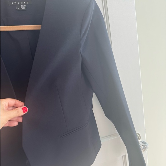 Theory navy blue open blazer - Picture 4 of 6